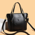 Sarah Express Minimalist PU Leather Shoulder Tote Bag Black