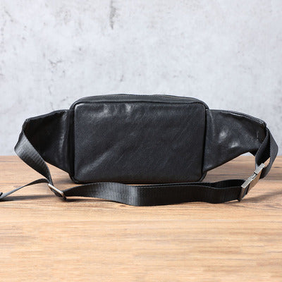 Sarah Express Compact Cowhide Leather Crossbody Fanny Pack