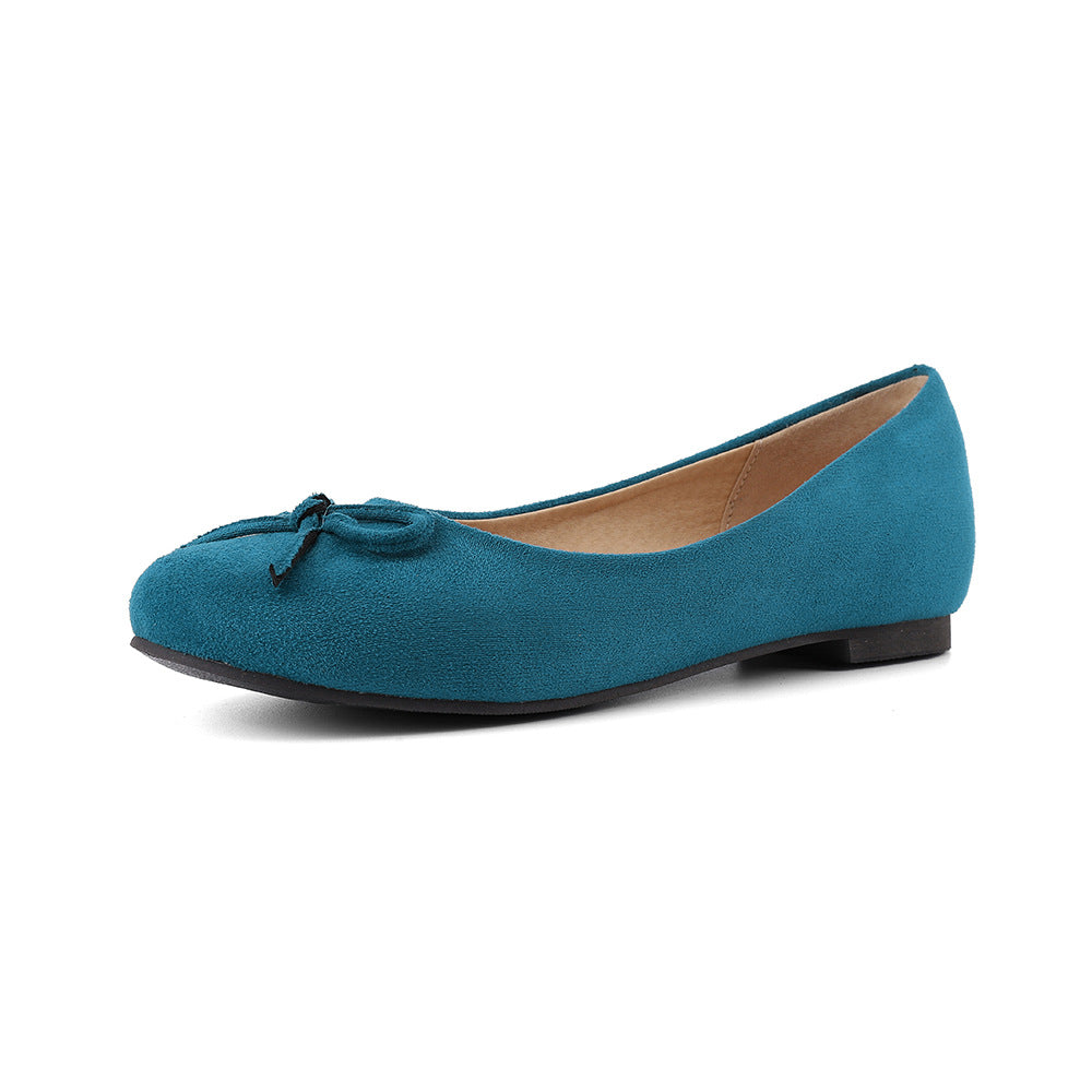 Sarah Express Round Toe Low Heel Dress Pumps Matte Blue