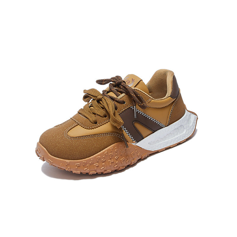 Sarah Express Color-Block Platform Wedge Dad Sneakers Khaki
