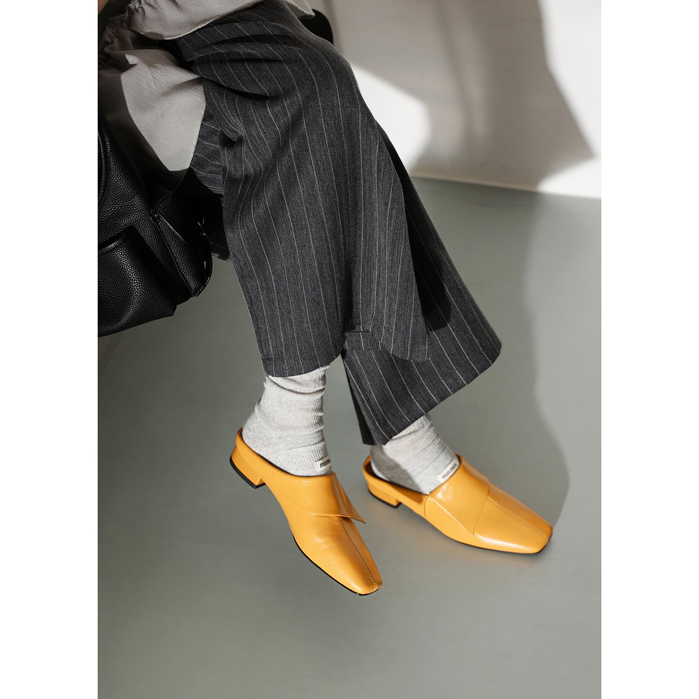 Sarah Express Vintage Cowhide Fold-Over Square Toe Mules