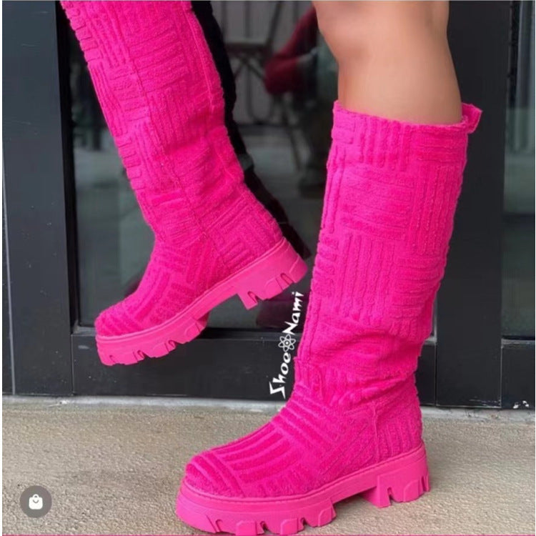 Sarah Express Mid Calf Platform Fashion Boots