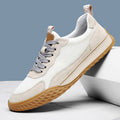 Sarah Express Men's Breathable Casual Lace Up Sneakers Beige