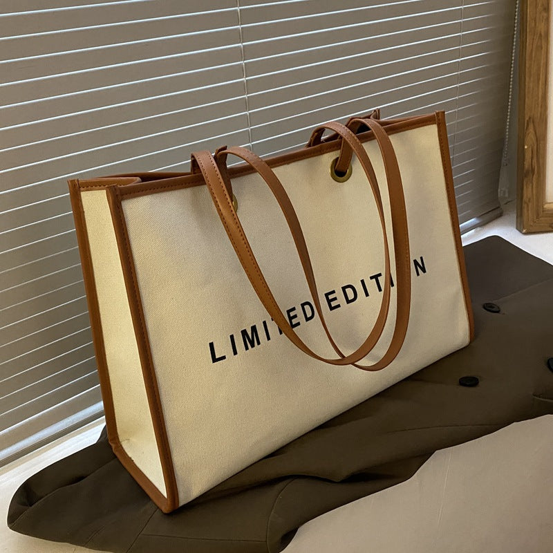 Sarah Express Large Canvas Tote Bag with Zipper