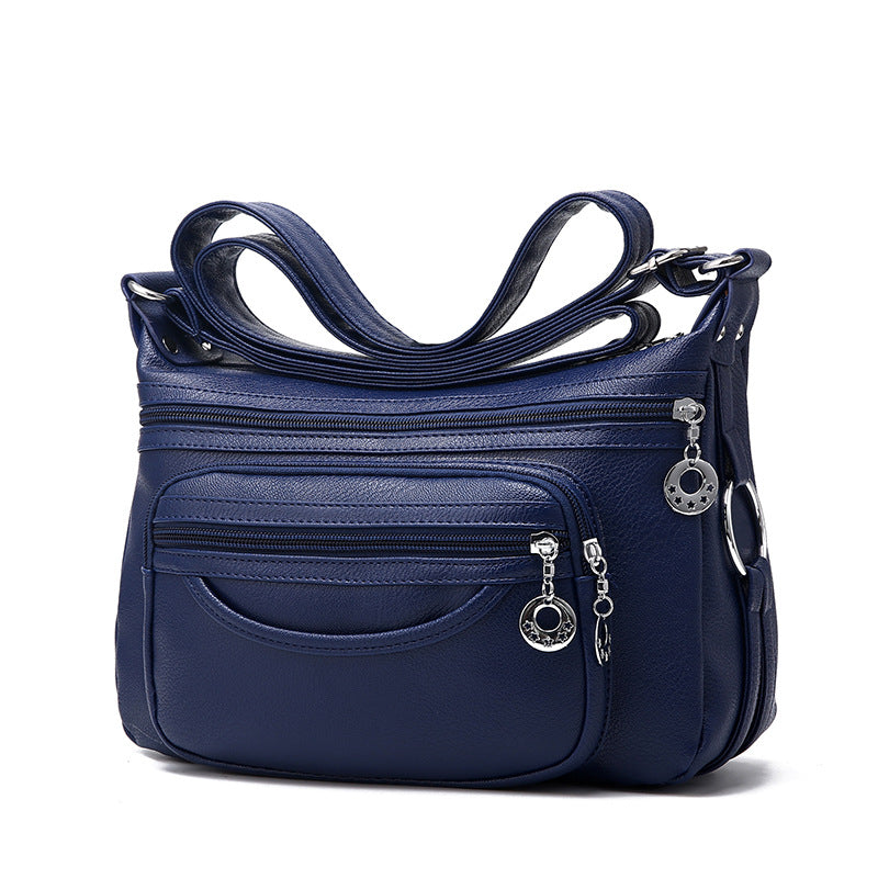 Sarah Express Multi-Pocket Messenger Crossbody Work Bag Dark blue