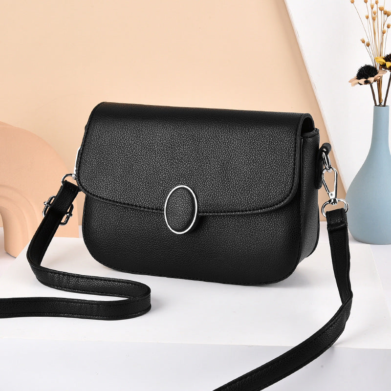 Sarah Express Solid Color Small Square Messenger Bag Black