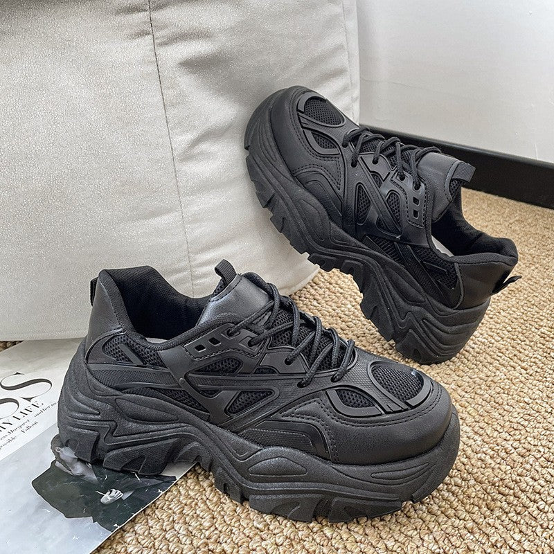 Sarah Express Women's Breathable Platform Dad Sneakers Black