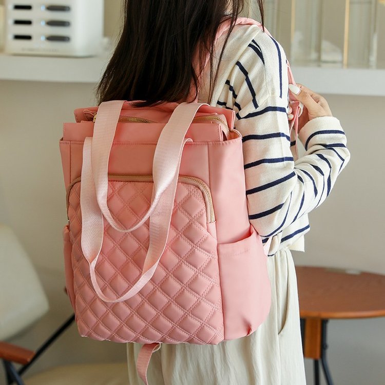 Sarah Express Embroidered Diamond Pattern Oxford Cloth Backpack