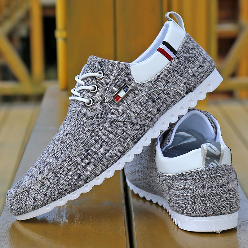 Sarah Express Men's Casual Grid Pattern Sailing Shoes