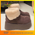 Sarah Express Women's Fleece-Lined Platform Snow Boots Coffee