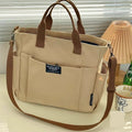 Sarah Express Premium Canvas Tote Crossbody Shoulder Bag Khaki