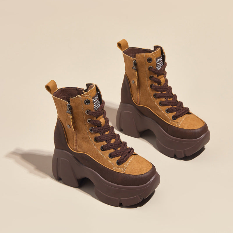 Sarah Express Retro Wedge Casual Short Boots