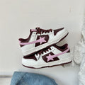 Sarah Express Star Patch Low Top Casual Sneakers Wine Red b02