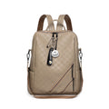 Sarah Express Checkerboard Pattern Casual Backpack Shoulder Bag Khaki