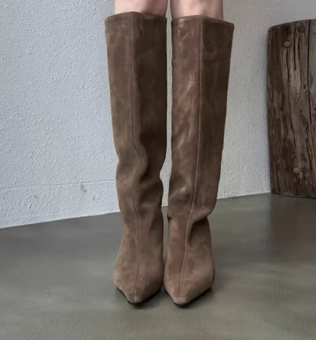 Sarah Express Sheepskin Lined Stiletto High Boots