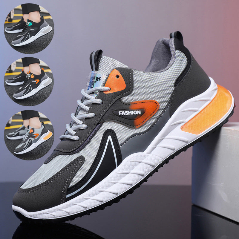 Sarah Express Color-blocked Breathable Mesh Lace-Up Sneakers