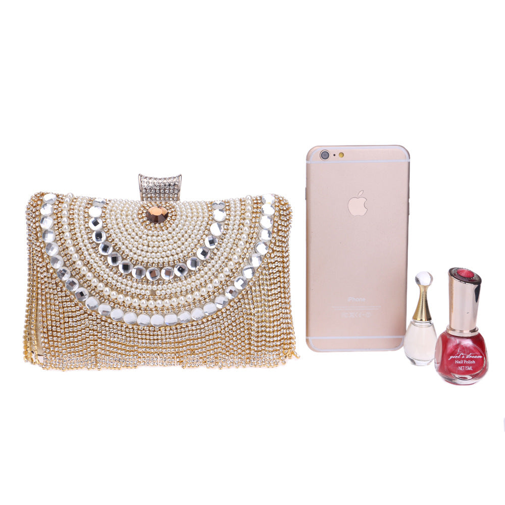 Sarah Express Crystal Tassel Evening Banquet Clutch Bag