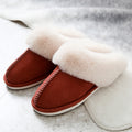 Sarah Express Women's Suede Cotton Indoor Slippers Brick red