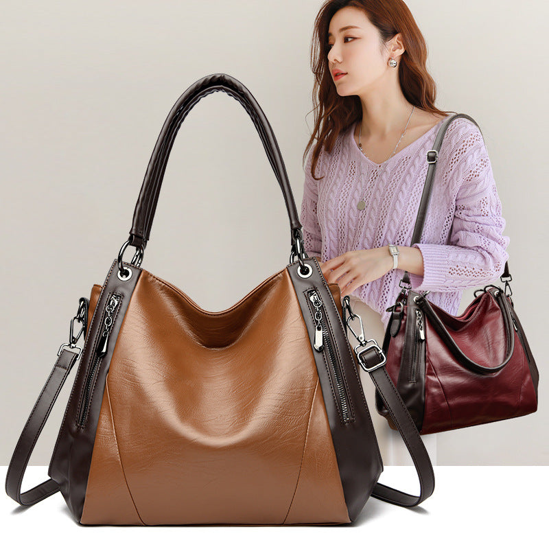 Sarah Express Urban Minimalist Soft Leather Tote Bag