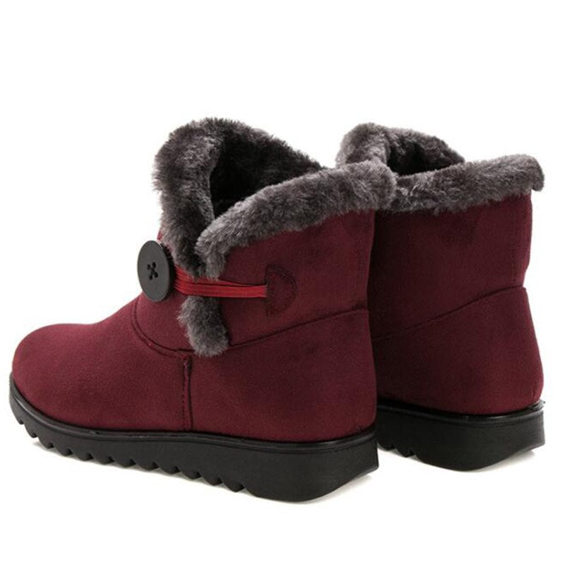 Sarah Express Women's Button Detail Ankle Snow Boots