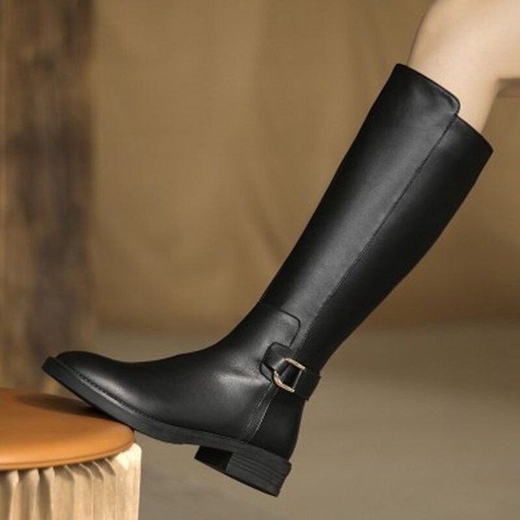 Sarah Express Women's Classic Black Knee High Boots