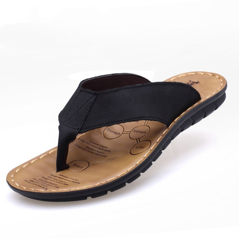 Sarah Express Men's Casual Open Toe Flip Flops Black