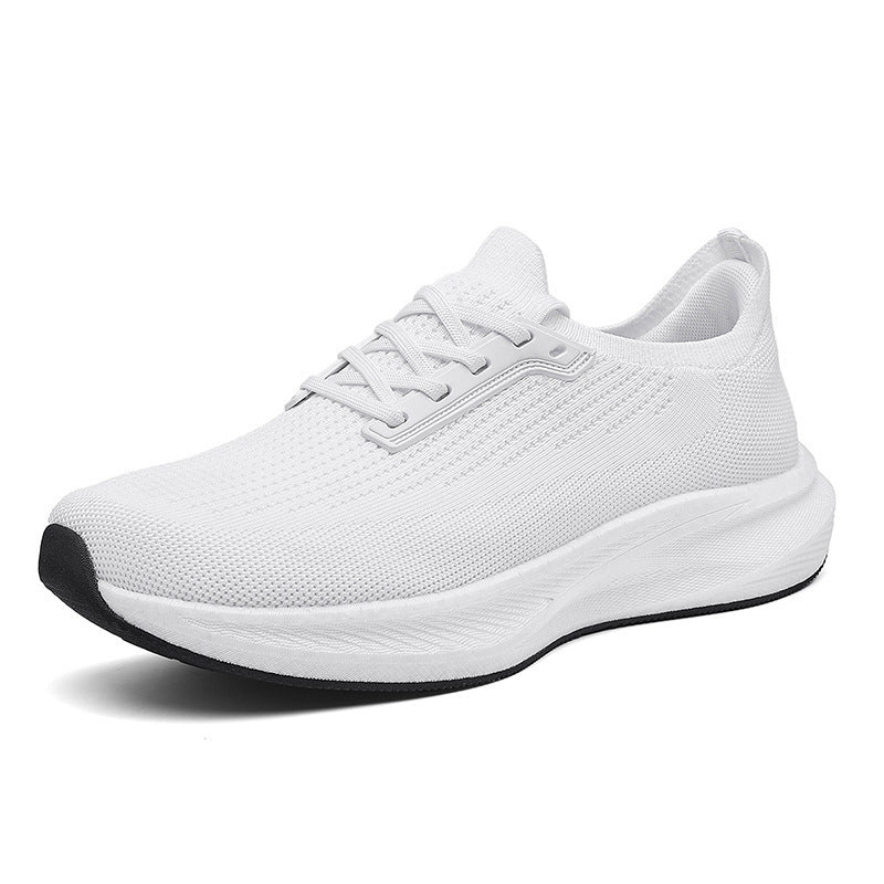 Sarah Express Men's Wide-Toe Breathable Mesh Sneakers White