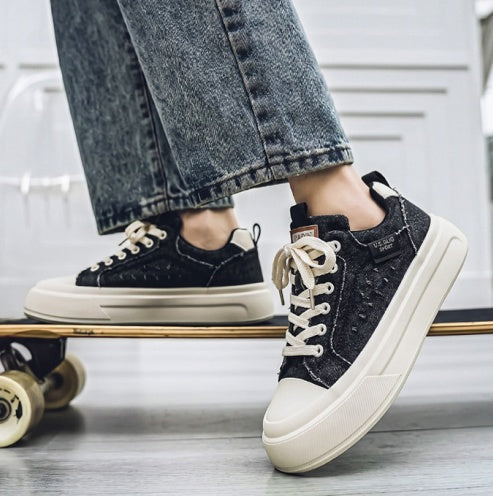 2026 Men's Summer Low-Top Canvas Skate Shoes, Platform Breathable Trendy Sneakers For Commute – product detail alternate view 4