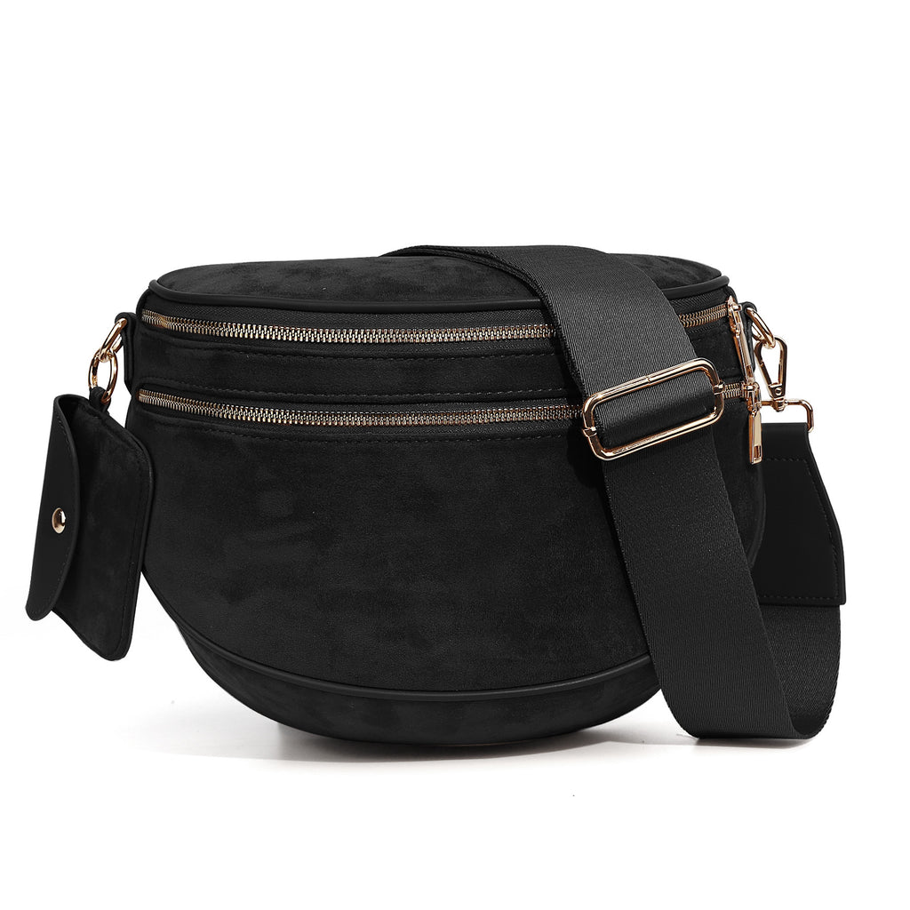 Sarah Express Round Suede Texture Crossbody Shoulder Bag