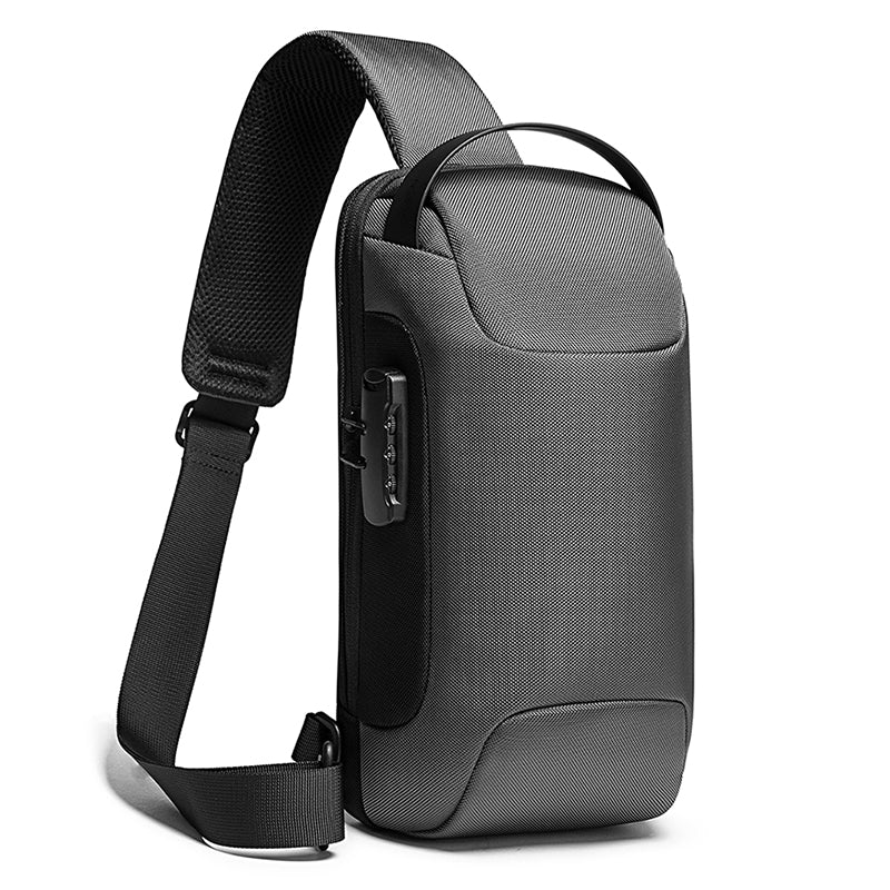 Sarah Express Anti-Theft Messenger Bag with USB Port Grey
