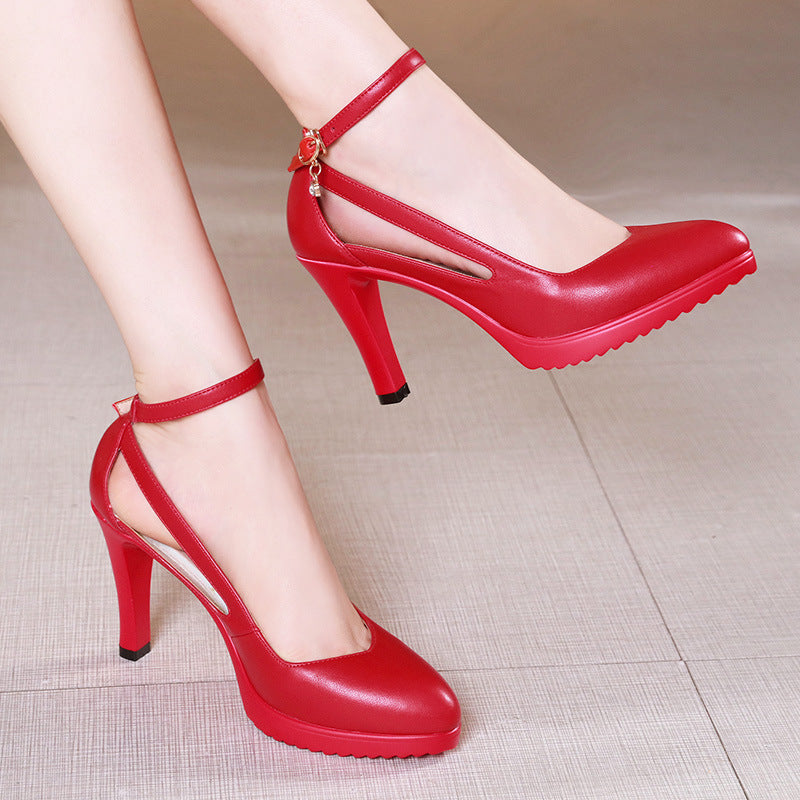 Sarah Express Ankle Strap Platform High Heel Pumps