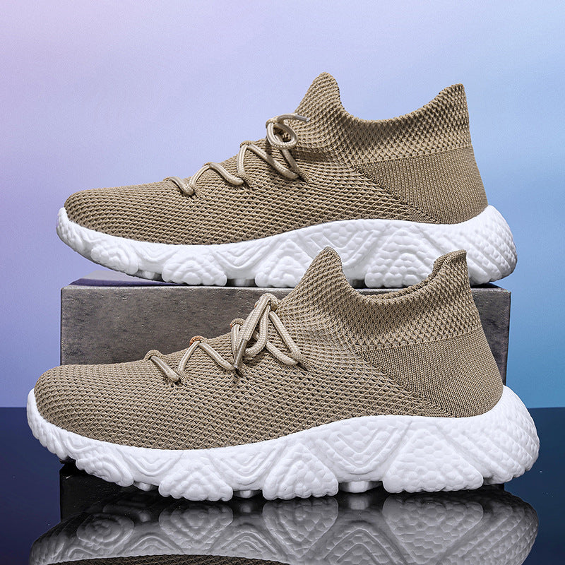 Sarah Express Breathable Flyknit Thick-Soled Casual Sneakers