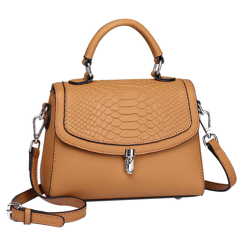 Sarah Express Crocodile Print Leather Small Square Bag