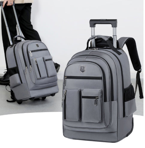 Sarah Express Ultra-Light Rolling Travel Backpack Gray 16inch