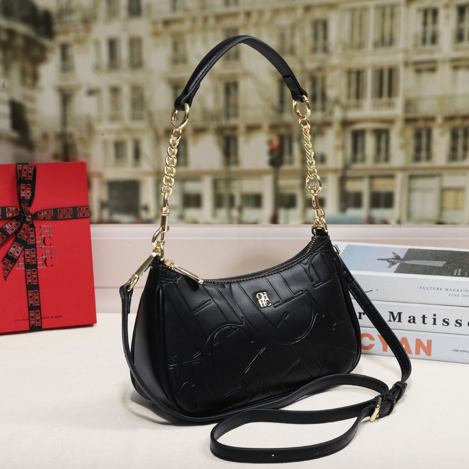 Sarah Express Embossed Letter Dumpling Crossbody Bag