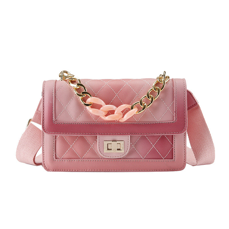 Sarah Express Rhombic Quilted Chain Shoulder Messenger Bag