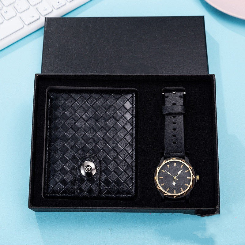 Sarah Express Men's Leather Wallet and Watch Set A05841
