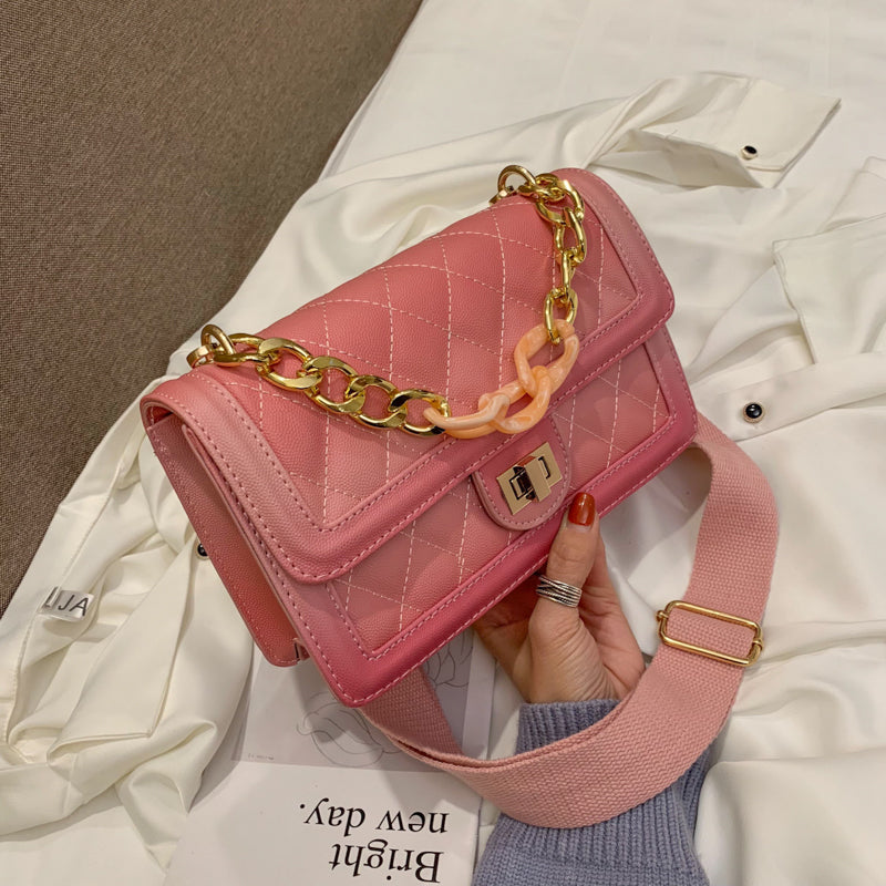 Sarah Express Rhombic Quilted Chain Shoulder Messenger Bag