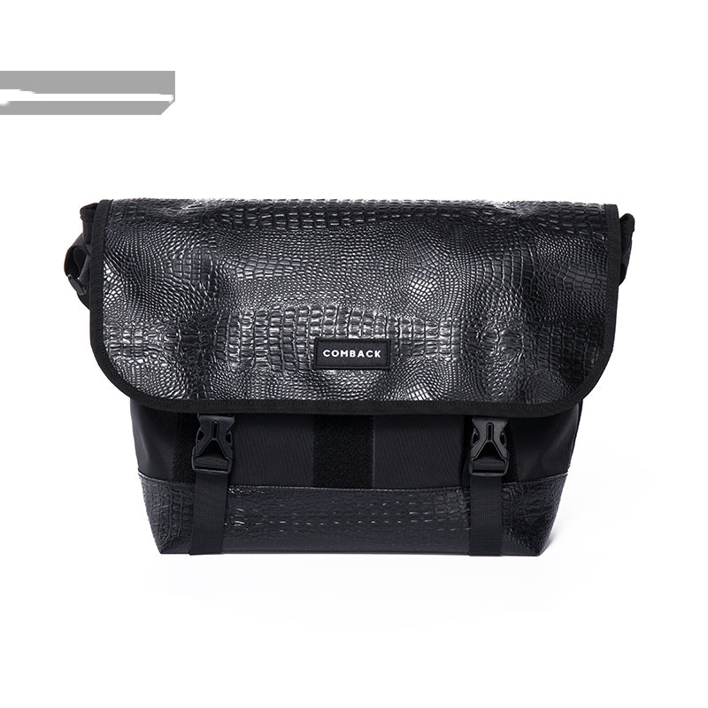 Sarah Express Black Crocodile Pattern Messenger Bag