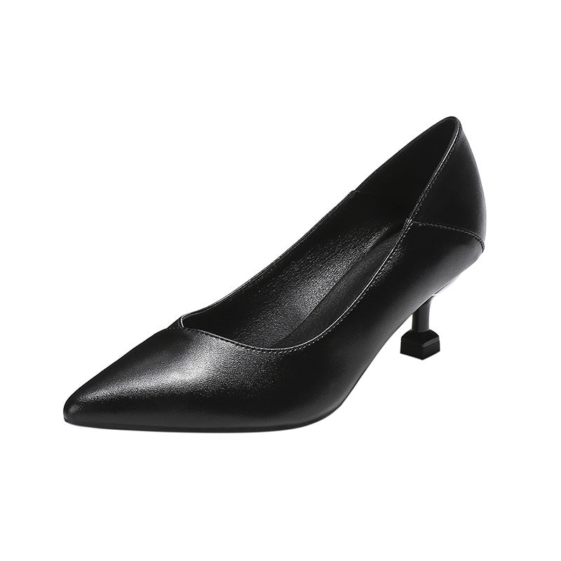 Sarah Express Professional Black Pointed Toe Stiletto Pumps Black Thin Heel 5CM