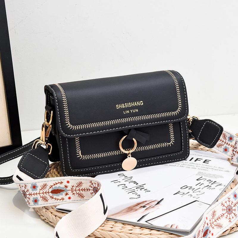 Sarah Express Versatile Patchwork Crossbody Shoulder Bag Black