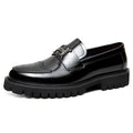 Sarah Express Men's Matte Leather Business Loafers Black