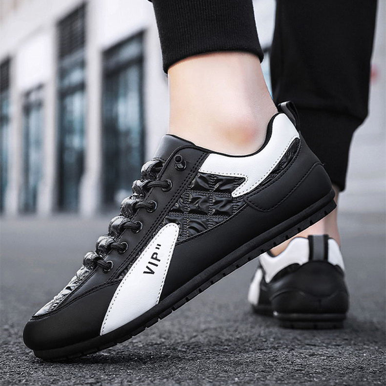 Sarah Express Men's Quilted Round Toe Flat Sneakers