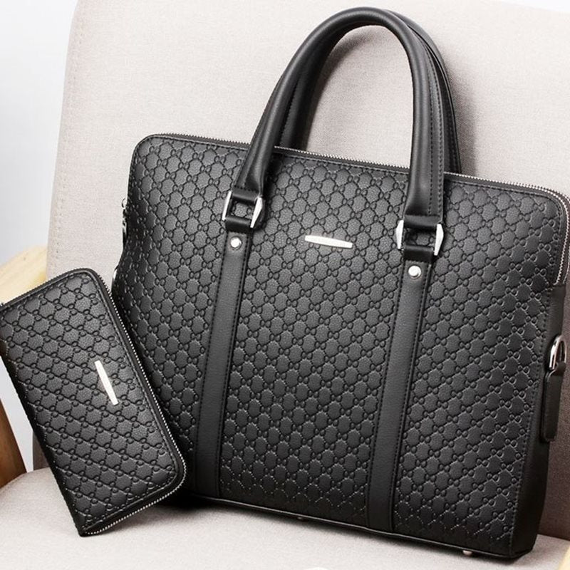 Sarah Express Embossed Leather Business Briefcase