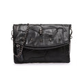 Sarah Express Patchwork Leather Envelope Crossbody Shoulder Bag Black