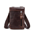 Sarah Express Compact Leather Messenger Waist Bag Oil coffee