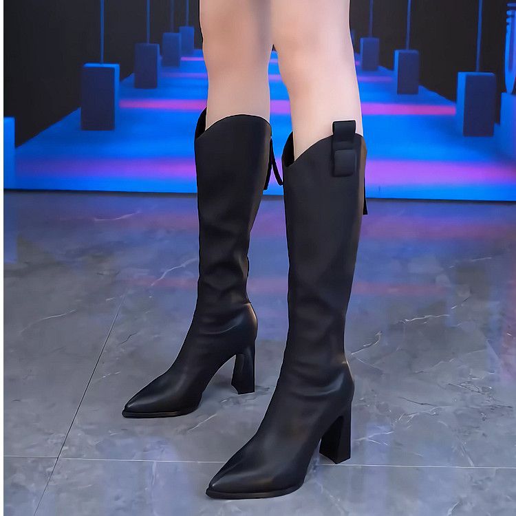 Sarah Express Women's Knee-High Heeled Boots Black
