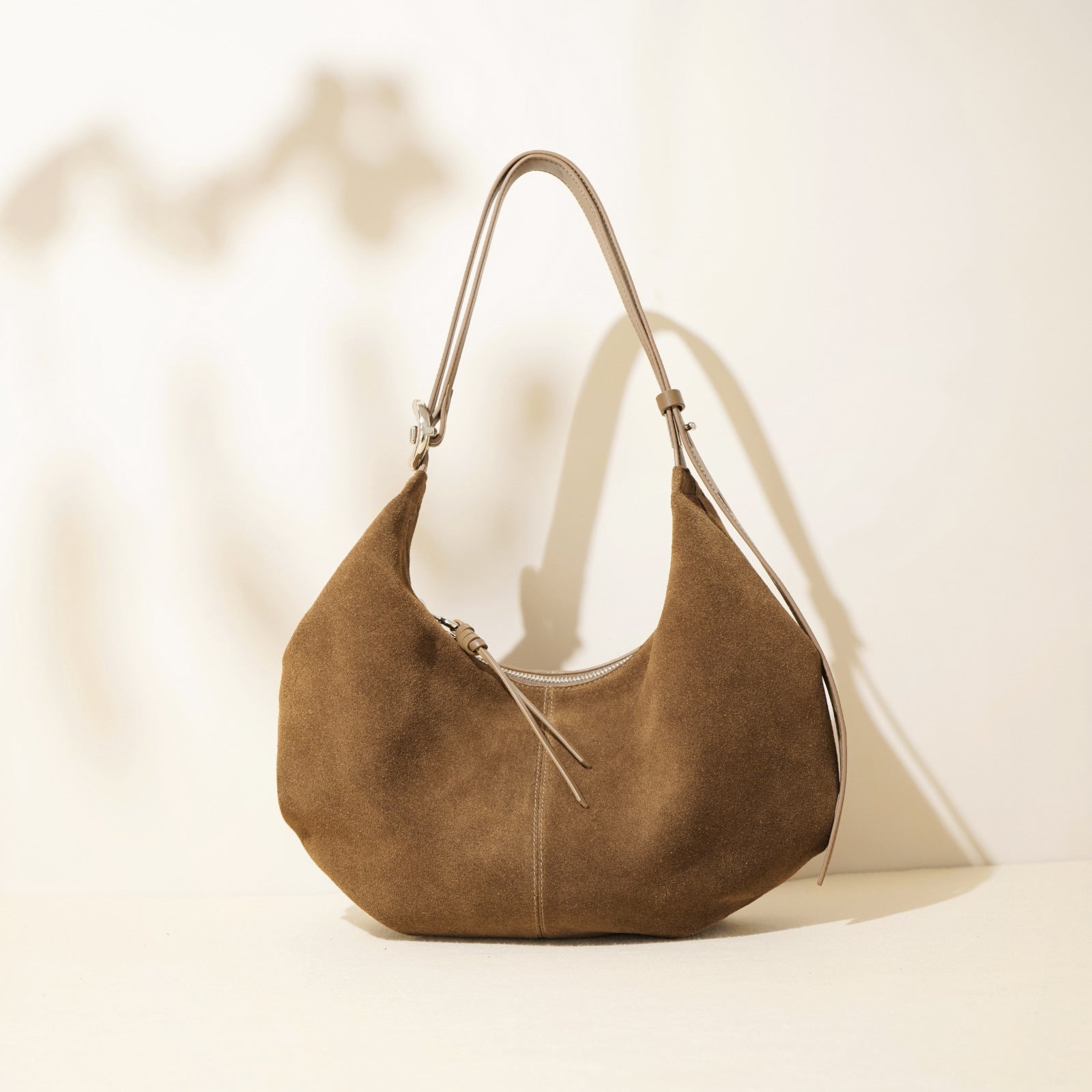 Sarah Express Matte Cowhide Leather Dumpling Crossbody Bag