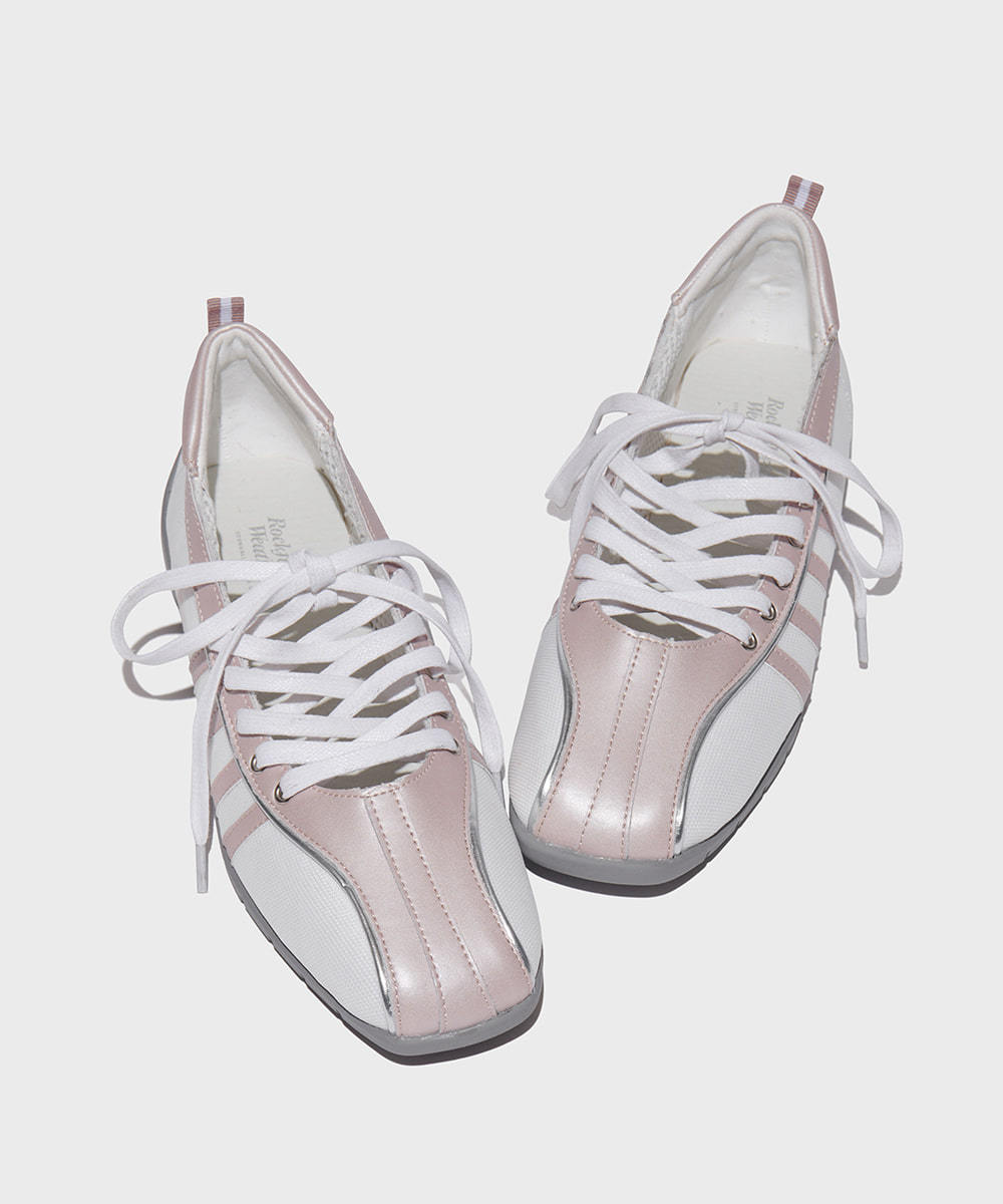 Sarah Express Square Toe Ballet Flats With Ankle Straps Lotus Root Color