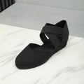 Sarah Express Women's Canvas Wedge Sneakers Slip-On Black